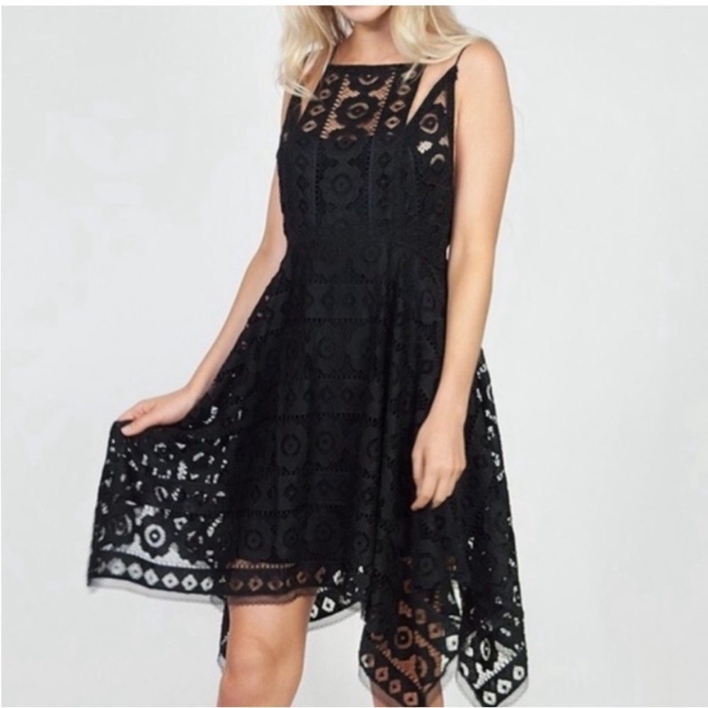 Free People Just like Honey black lace dress size 0 fairy princess goth scene - Picture 4 of 8